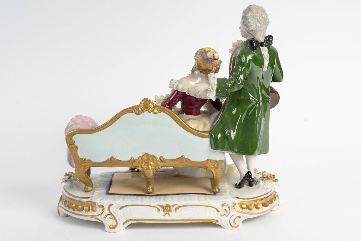 Unterweisbach (porcelain Manufactory) - Rococo Scenettes - Porcelain Groups, 20th Century-photo-2