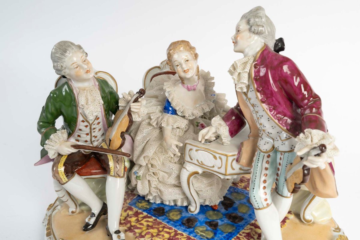 Unterweisbach (porcelain Manufactory) - Rococo Scenettes - Porcelain Groups, 20th Century-photo-6