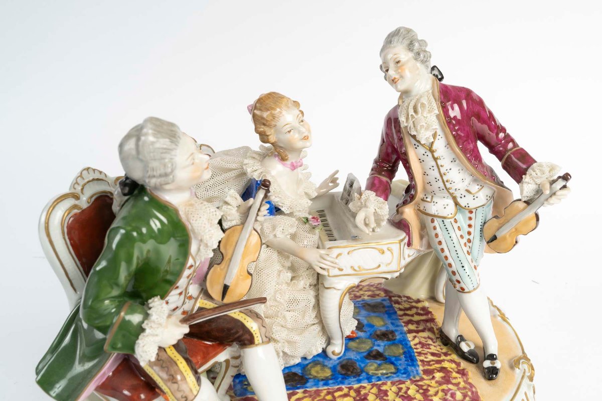 Unterweisbach (porcelain Manufactory) - Rococo Scenettes - Porcelain Groups, 20th Century-photo-7