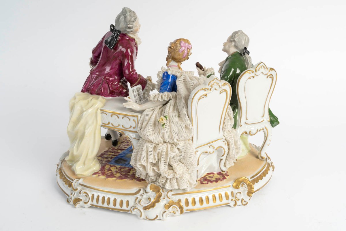 Unterweisbach (porcelain Manufactory) - Rococo Scenettes - Porcelain Groups, 20th Century-photo-8