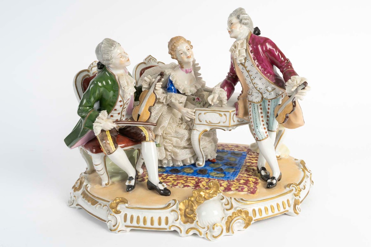 Unterweisbach (porcelain Manufactory) - Rococo Scenettes - Porcelain Groups, 20th Century