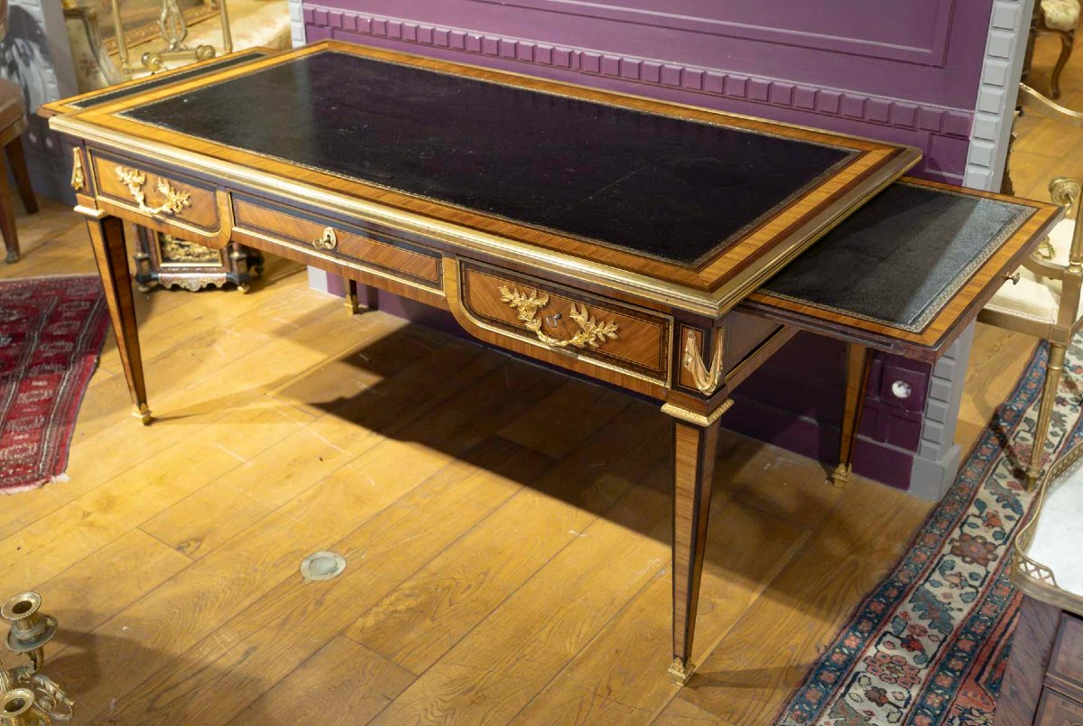 LEGER à Paris- BUREAU PLAT de Style Louis XVI sur des modèles XVIIIe de Montigny et Reisener-photo-4