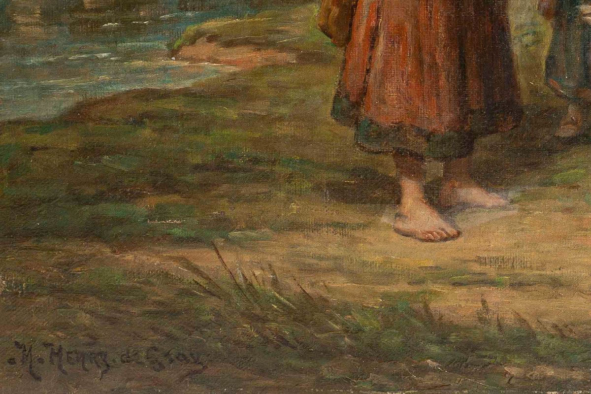 Nicolas HENRY de GRAY (1822-1909)- L'obole, ou La faveur de la Châtelaine, vers 1870-photo-2