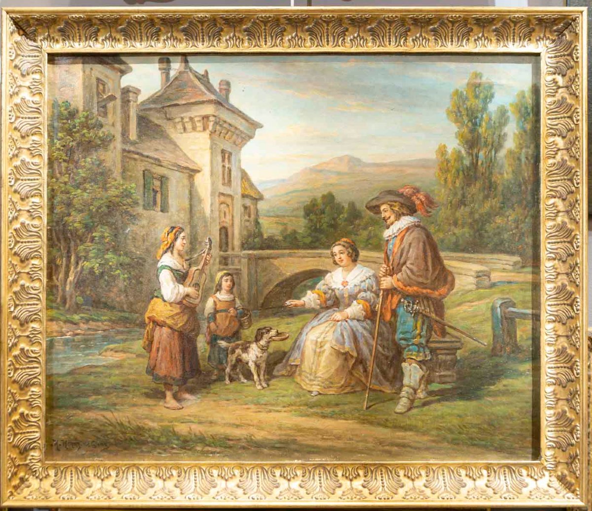 Nicolas HENRY de GRAY (1822-1909)- L'obole, ou La faveur de la Châtelaine, vers 1870
