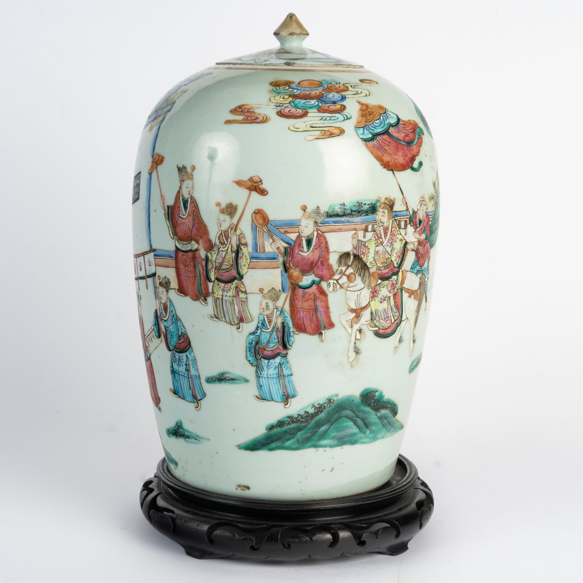 China, 19th Century—polychrome Glazed Porcelain Ginger Jar Decorated With A Wedding Scene-photo-2