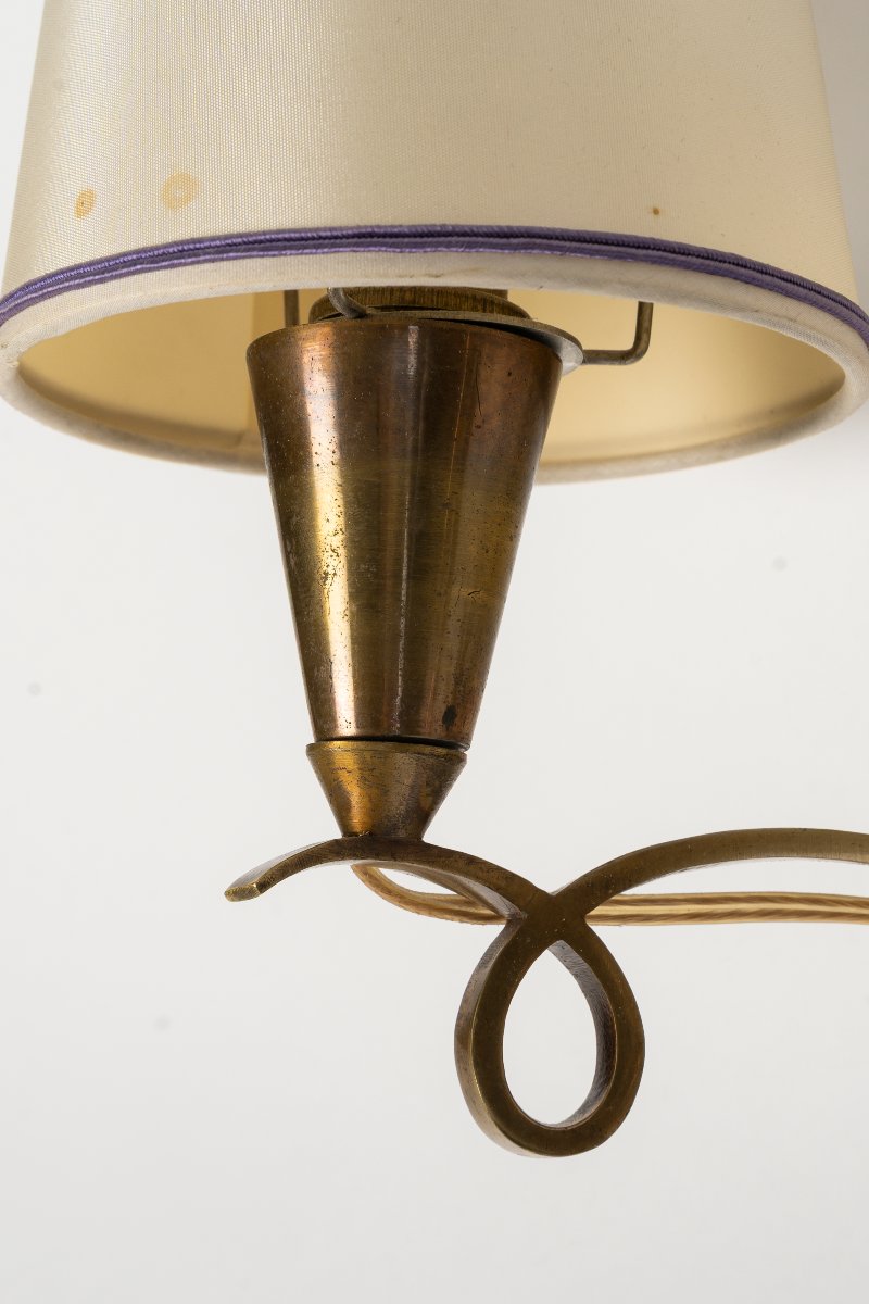 Pair Of Bronze Wall Sconces By Jules Leleu, 1950s-photo-1