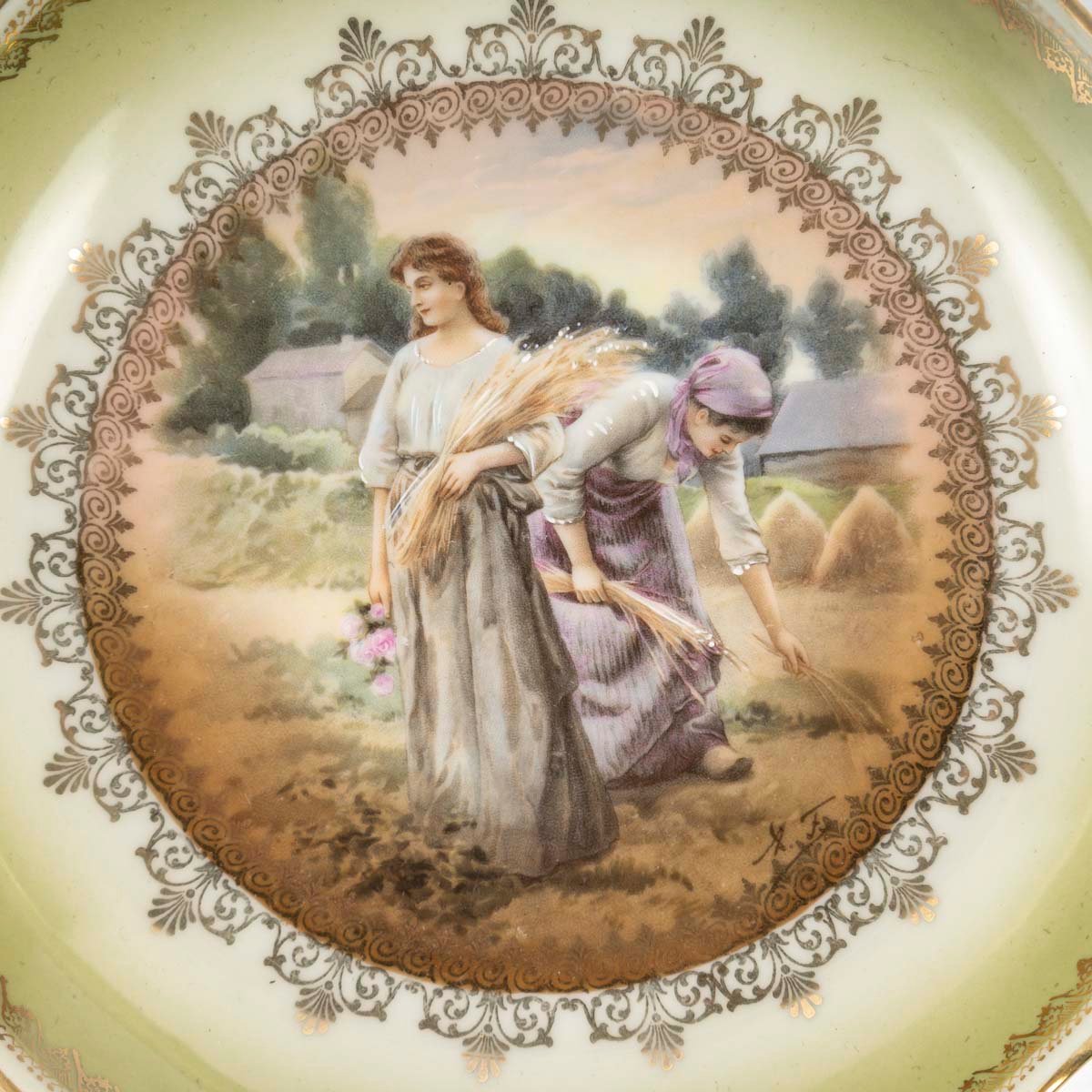 coupe en porcelaine de Vienne à décor de moissons. XIX  siècle-photo-4