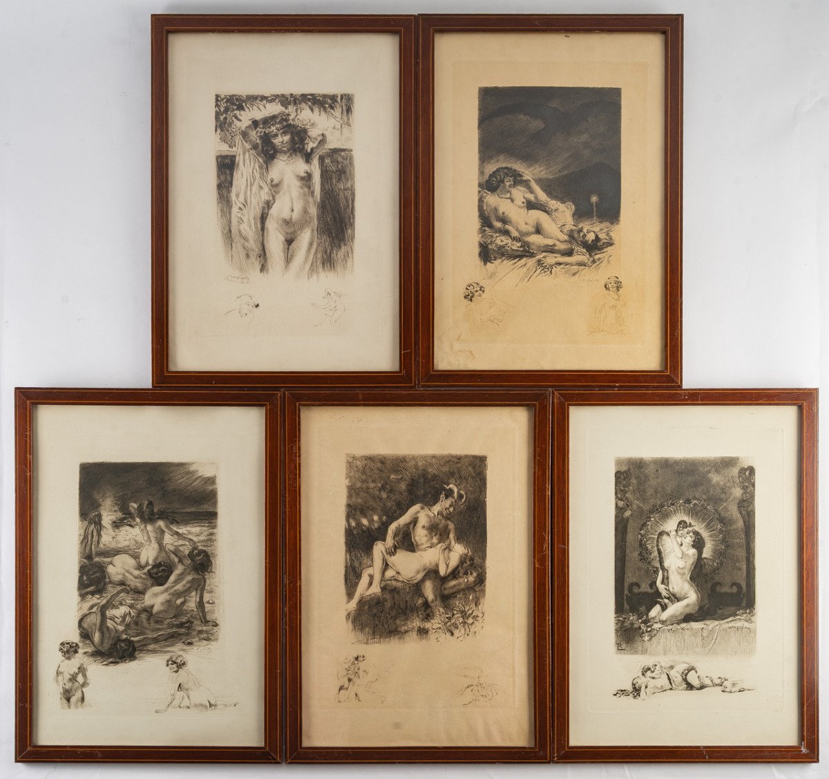 Suite Of 5 Engravings By Lobel Riche