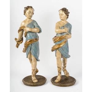 ALLEMAGNE DU SUD ou AUTRICHE- Anges danseurs d'Epoque Baroque, début du XVIIIe