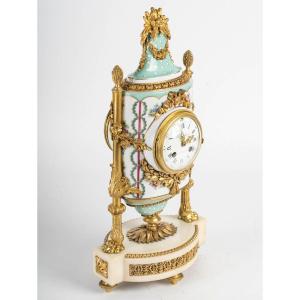 Planchon, In Paris - Louis XVI Style Mounted Porcelain Vase Clock - Empress. Circa 1870
