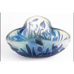 E.GALLE (1846-1904)-Crocus Bleus, Coupe. Entre 1898-1904