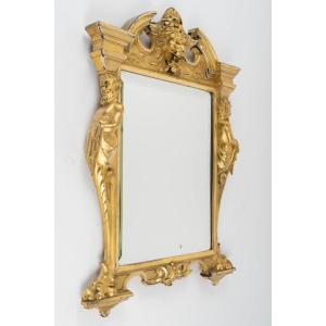 Gilded Wooden Mirror In The Baroque Style
