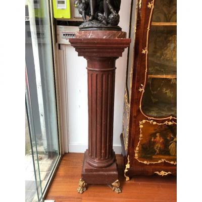 Antique Red Marble Pedestal In Neo-greek Taste. XIXth Century.