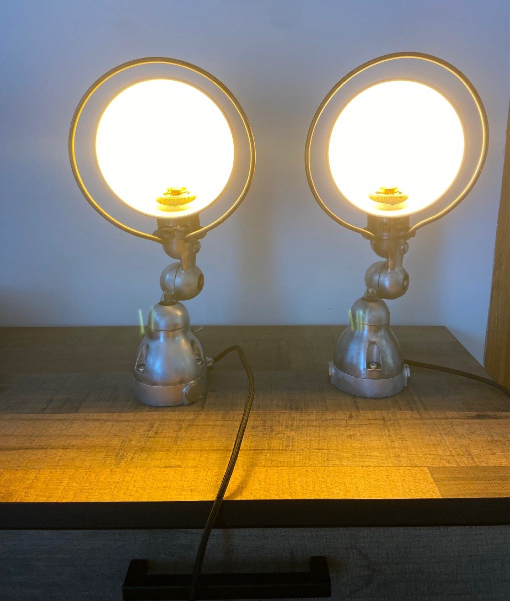 Paire De Lampes Appliques Jielde, Design Années 50-60-photo-3