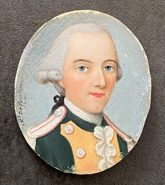 Lot 293 - Portrait d'Un Officier De Dragons Signé De Burman Et Daté 1784, Miniature Sur Ivoire-photo-2
