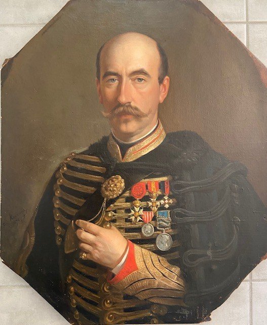 Lot 313 - Portrait Du Baron Fernand De Lagny Signé Emile Roumens - XIX ème -photo-3