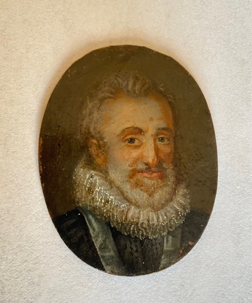 Portrait d'Henri IV - Miniature Sur Cuivre XVII ème-photo-3