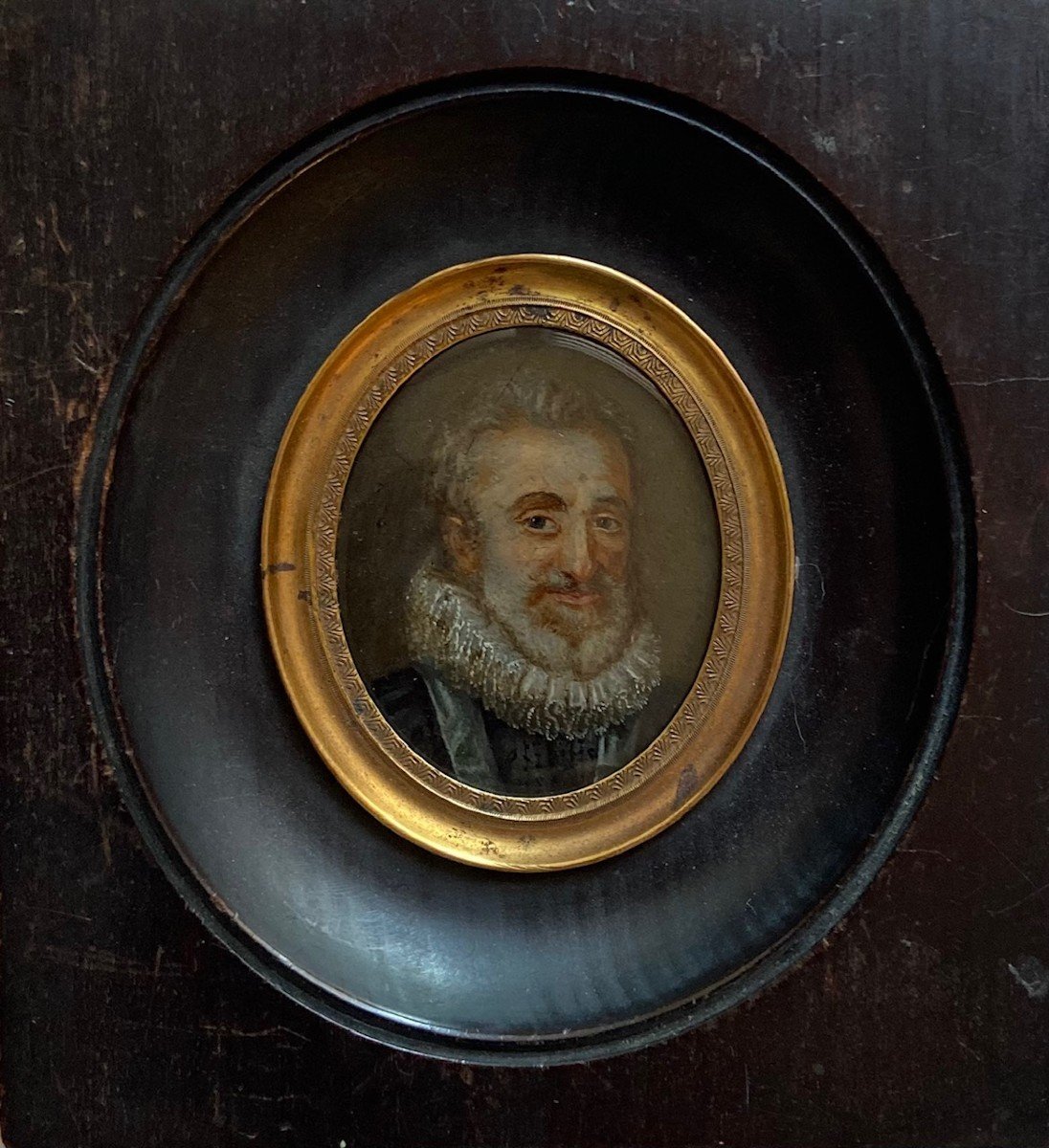 Portrait d'Henri IV - Miniature Sur Cuivre XVII ème