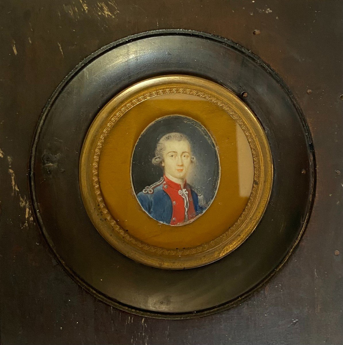 Miniature Portrait d'Officier Supérieur, Représentant Mr De Cairon De Fontenay, XVIIIème Siècle-photo-4