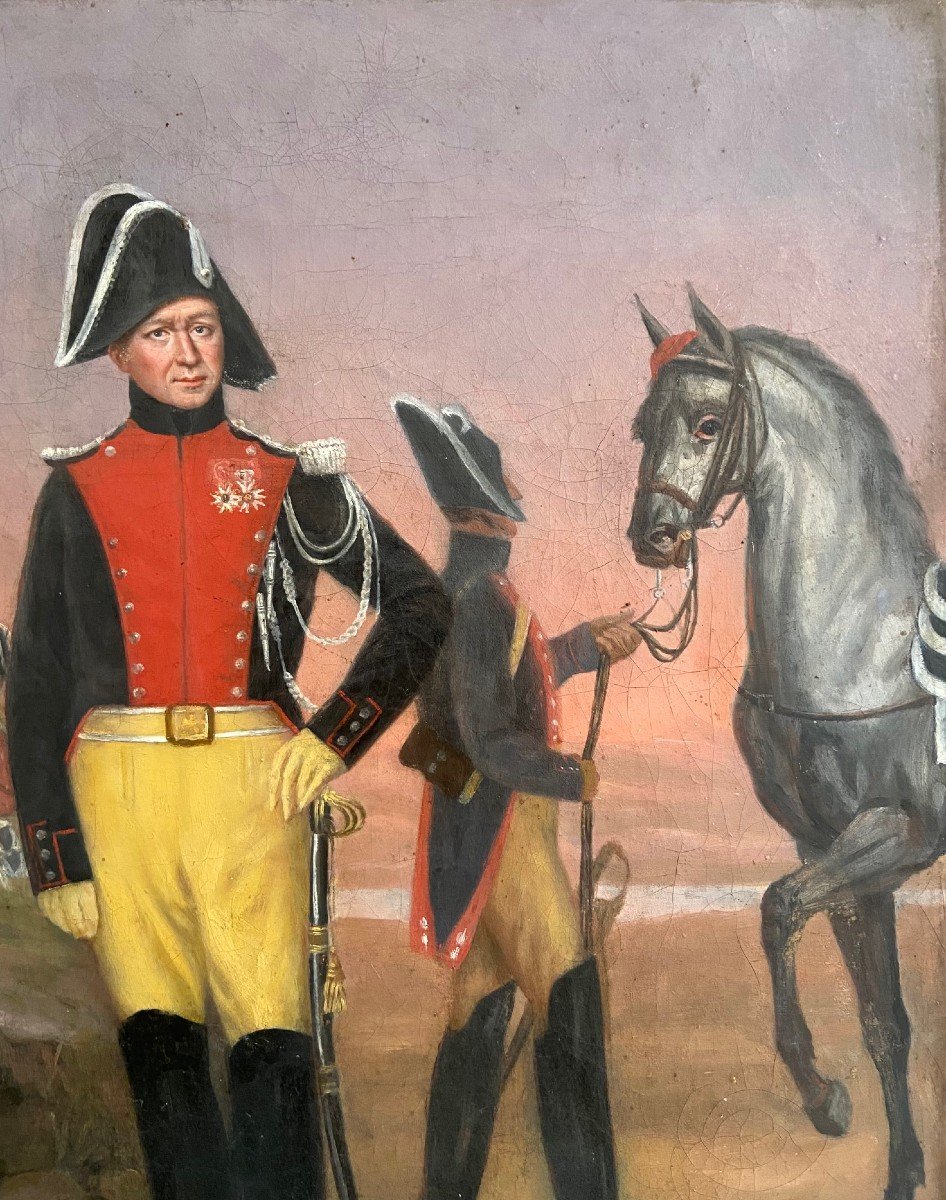 Portrait Of A Gendarme Officer Circa 1816, Oil On Canvas-photo-4