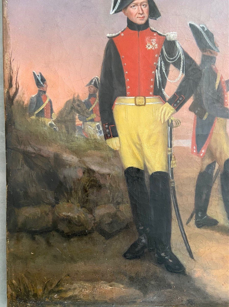 Portrait Of A Gendarme Officer Circa 1816, Oil On Canvas-photo-1