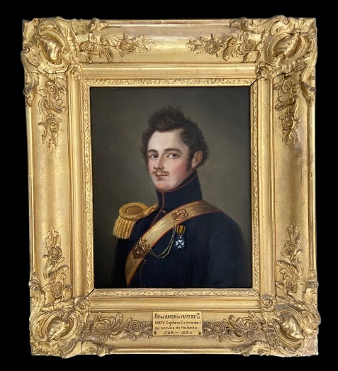 Portrait du Baron Alfred de Vasserot de Vincy, officier, huile sur toile