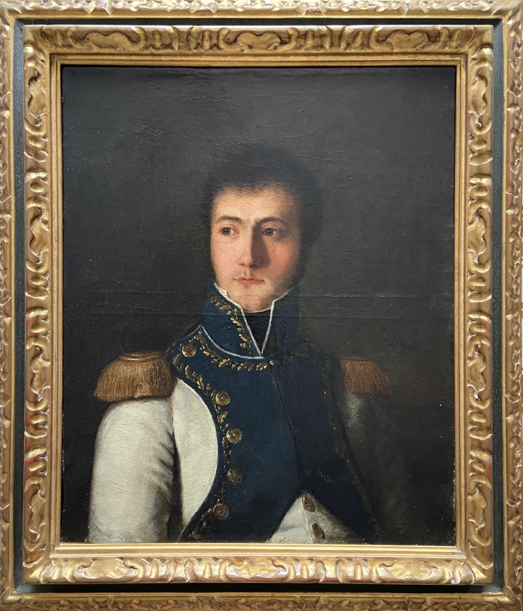 Portrait Of An Officer Of The 1st Empire, Staff Captain, Oil On Canvas, Early 19th Century