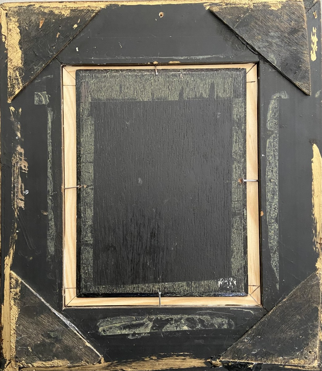 Lorincz Gustave, portrait de jeune femme, huile sur panneau du XIXème siècle-photo-1