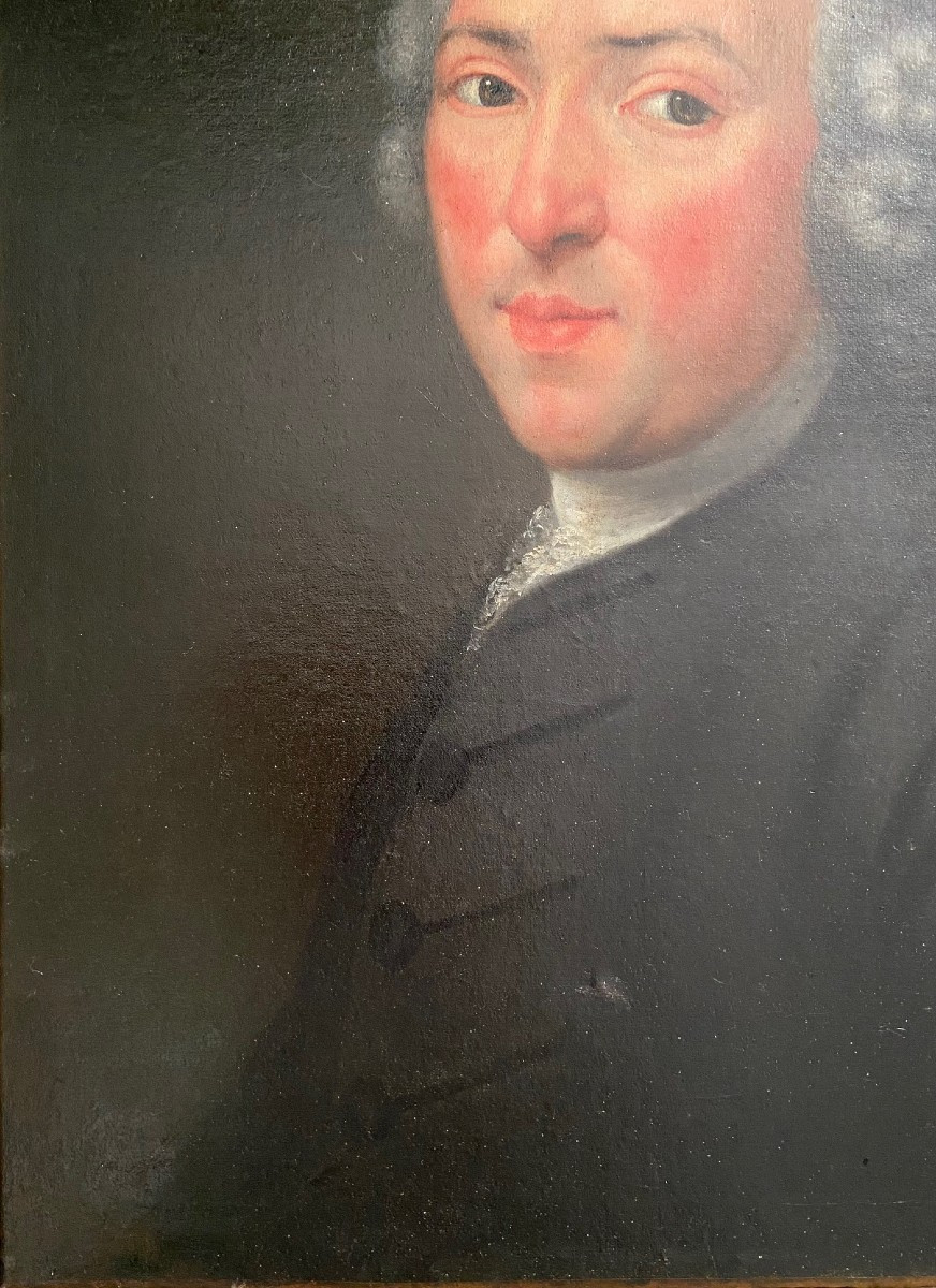 Portrait Of A Man Of Quality, 18th Century, Oil On Canvas-photo-1
