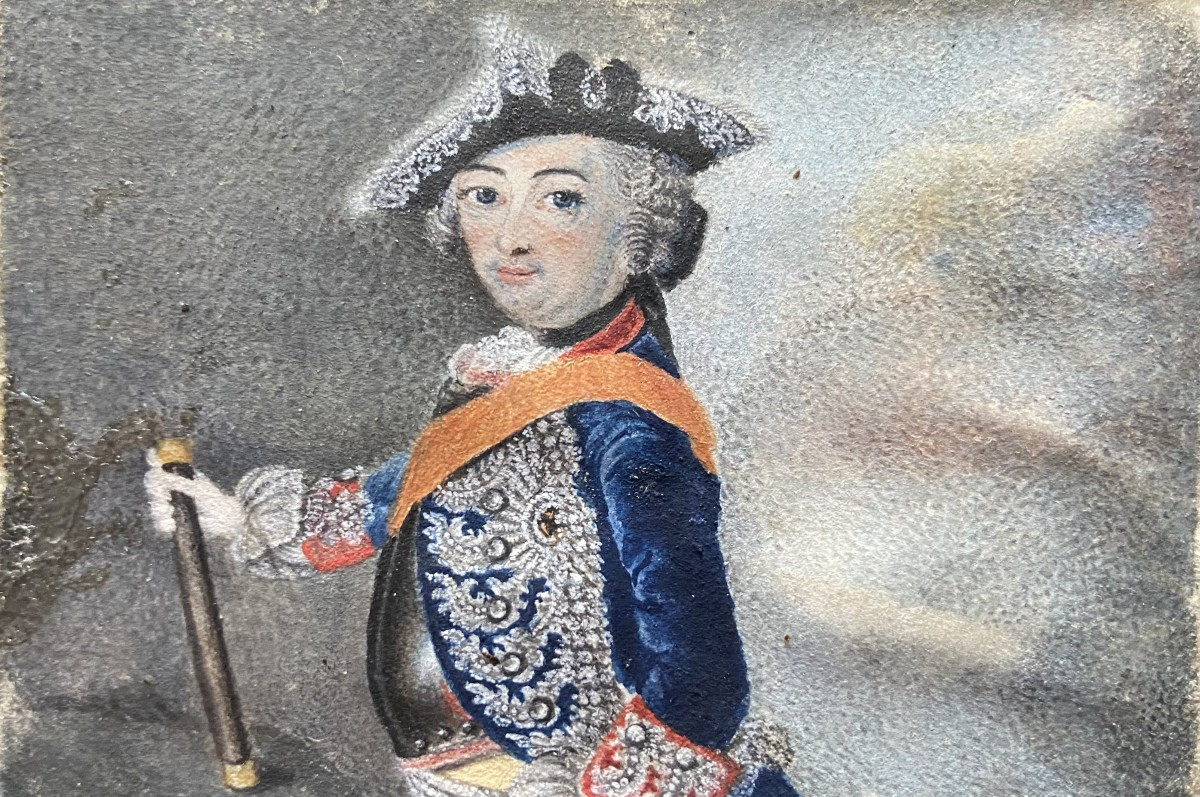 Miniature, portrait de Fréderic II de Prusse, XVIIIème siècle-photo-2