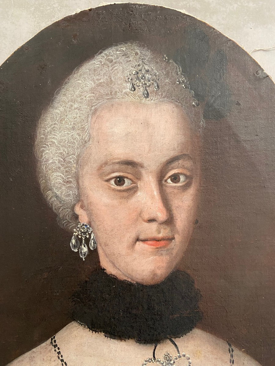 Portrait Of Sophie Caroline V., 18th Century, Oil On Canvas-photo-3
