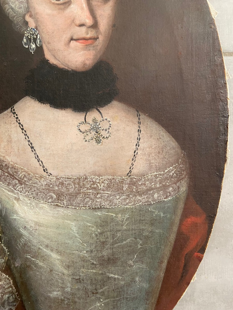 Portrait Of Sophie Caroline V., 18th Century, Oil On Canvas-photo-1
