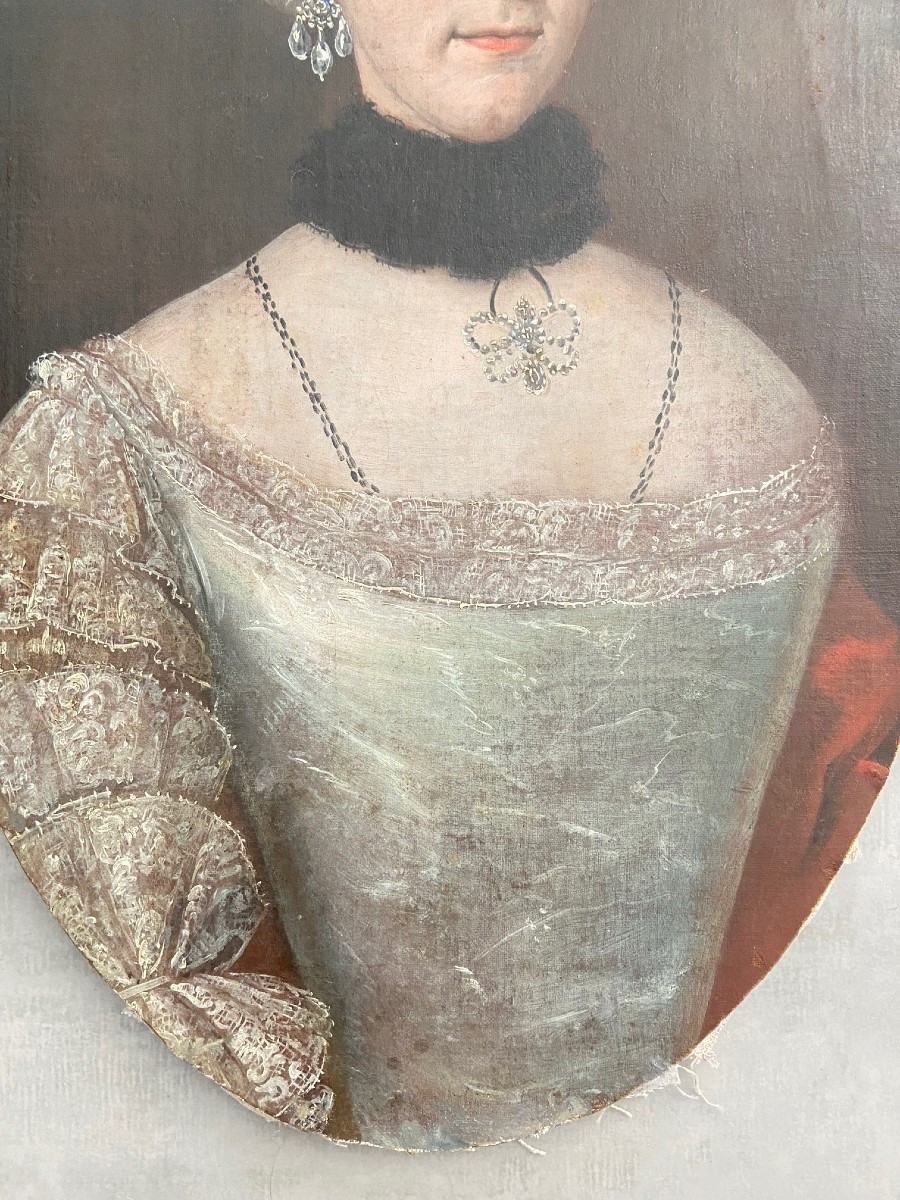 Portrait Of Sophie Caroline V., 18th Century, Oil On Canvas-photo-2