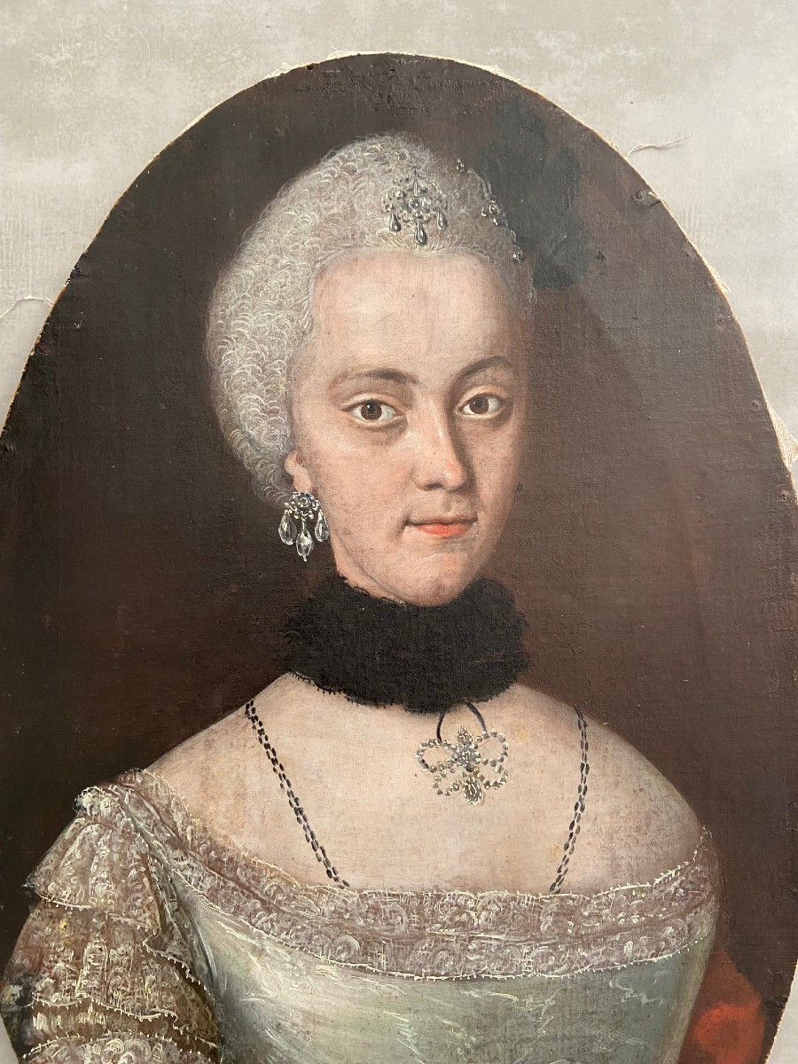 Portrait Of Sophie Caroline V., 18th Century, Oil On Canvas-photo-3