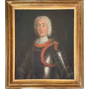 LOT 132 - Portrait d'Homme En Armure, Daté 1725 Au Dos De La Toile