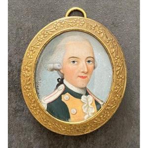 Lot 293 - Portrait Of A Dragoon Officer Signed De Burman And Dated 1784, Miniature On Ivory