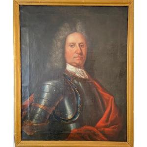 Portrait Of A Man In Armor 18th Century