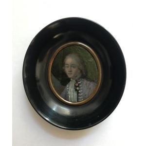 Portrait d'Officier - Miniature Sur Cuivre - Ecole Française Du XVIIIème