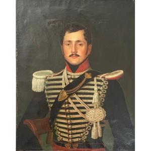 Portrait d'Officier Chasseur à Cheval, époque Restauration