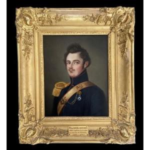 Portrait du Baron Alfred de Vasserot de Vincy, officier, huile sur toile