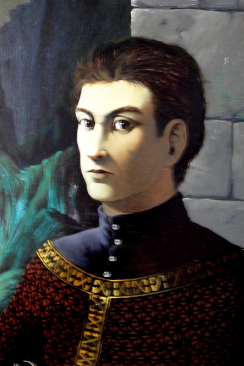 Tableau Surréaliste Fantastique 1964 Portrait Du Danceur Russe Rudolf Nureyeev en Saint Pierre-photo-3