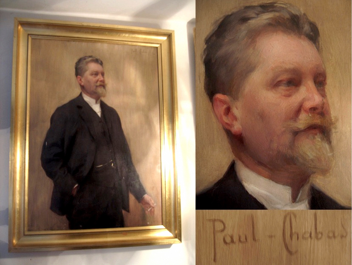 Self-portrait Of Paul Chabas C1930 Oil On Wood Panel-photo-8