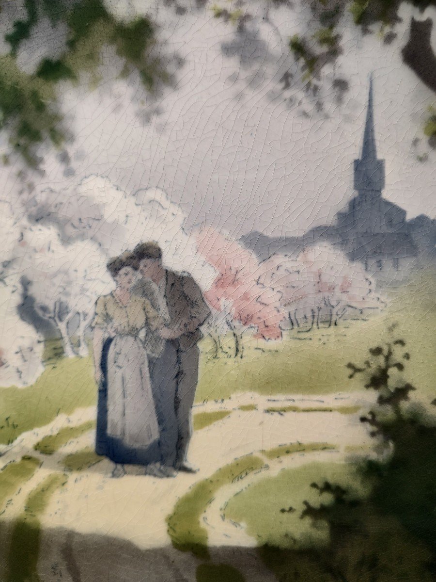 Edmond Lachenal (1855-1948), Plat En Céramique Daté De 1906.-photo-2