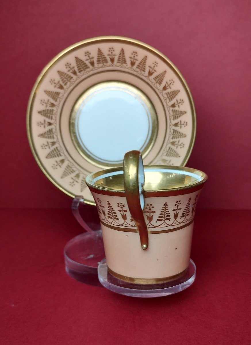 Manufacture De Dagoty - Jasmine Cup And Its Saucer Decorated With Two Cupids - Empire Period-photo-1