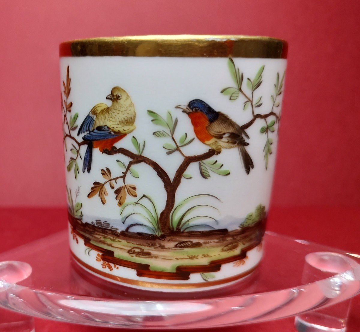Orléans - Circa 1800 - Cup And Saucer With Polychrome Decor Of Birds. Marked.-photo-4
