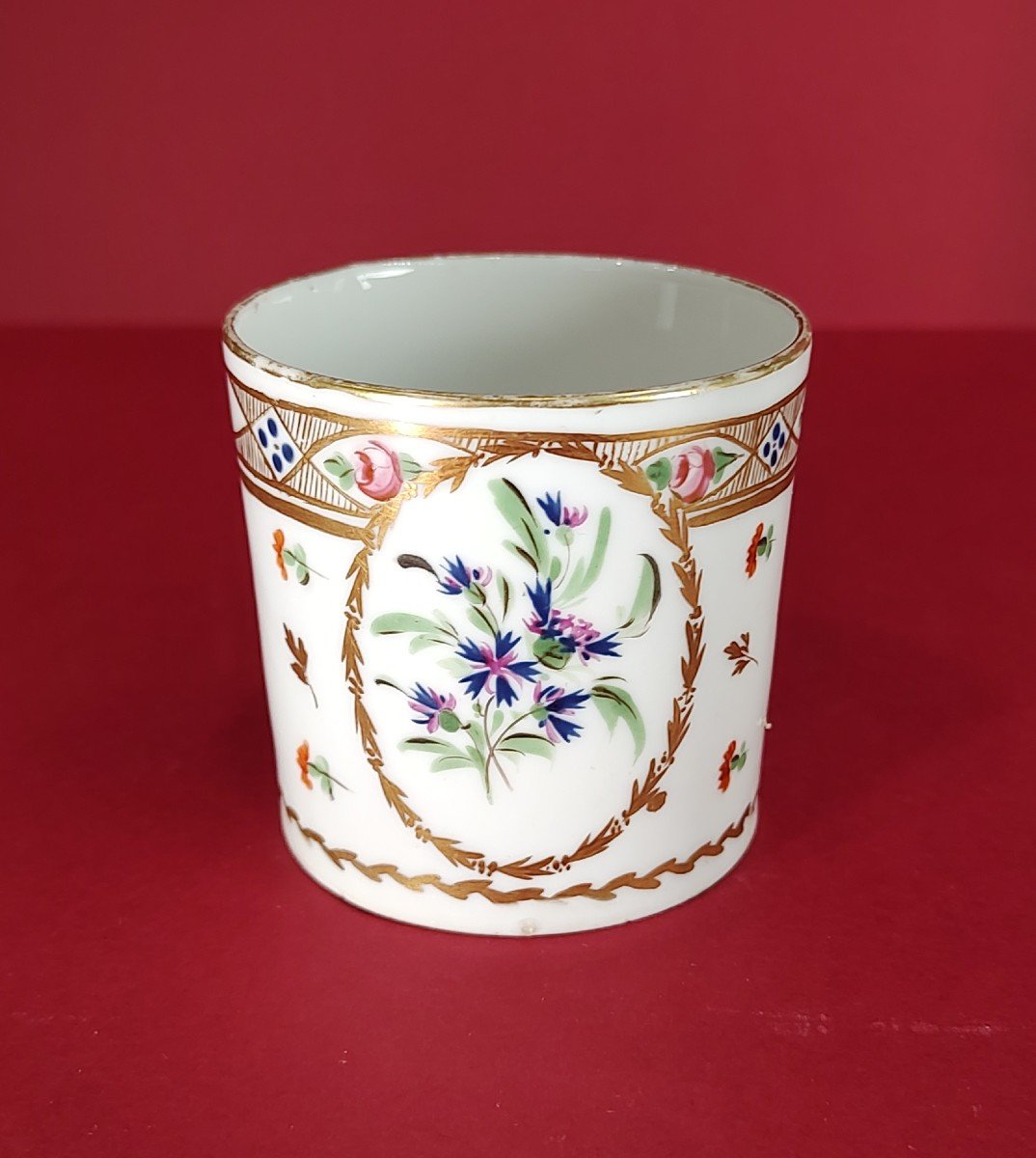 Paris - 19th Century - Cup And Saucer Decorated With Flowers And Branches.-photo-4