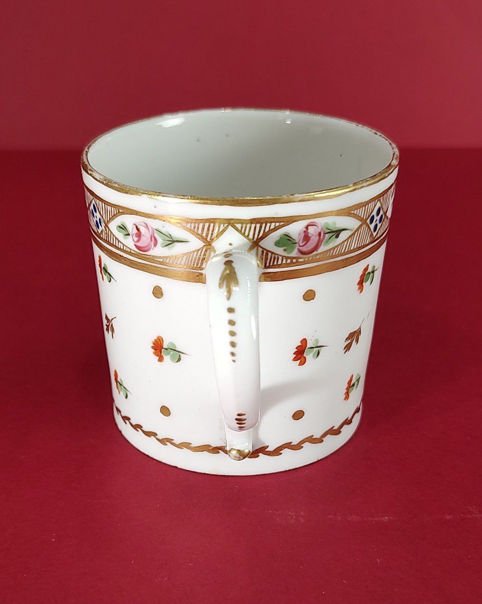Paris - 19th Century - Cup And Saucer Decorated With Flowers And Branches.-photo-2