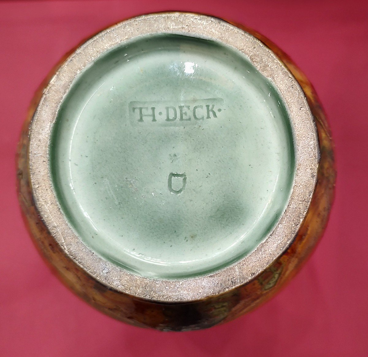 Théodore Deck (1823-1891) - Vase à Décor De Volatiles Et De Fleurs avec anses à tête d'éléphant-photo-4