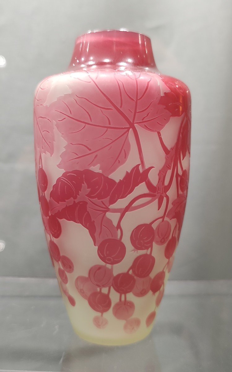 d'Argental (paul Nicolas -1875/1952) - Around 1925 - Vase Decorated With Redcurrants And Foliage.-photo-2