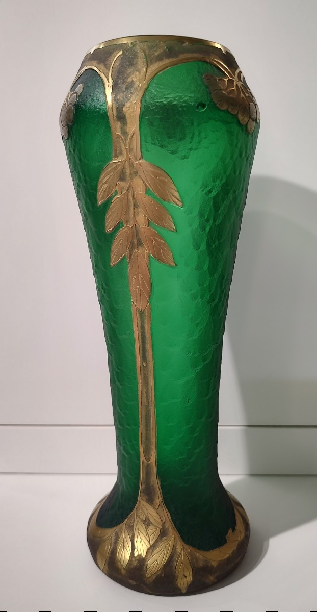 Legras - Saint Denis - Vase From The "imperial Green" Series - Early 20th Century.-photo-4
